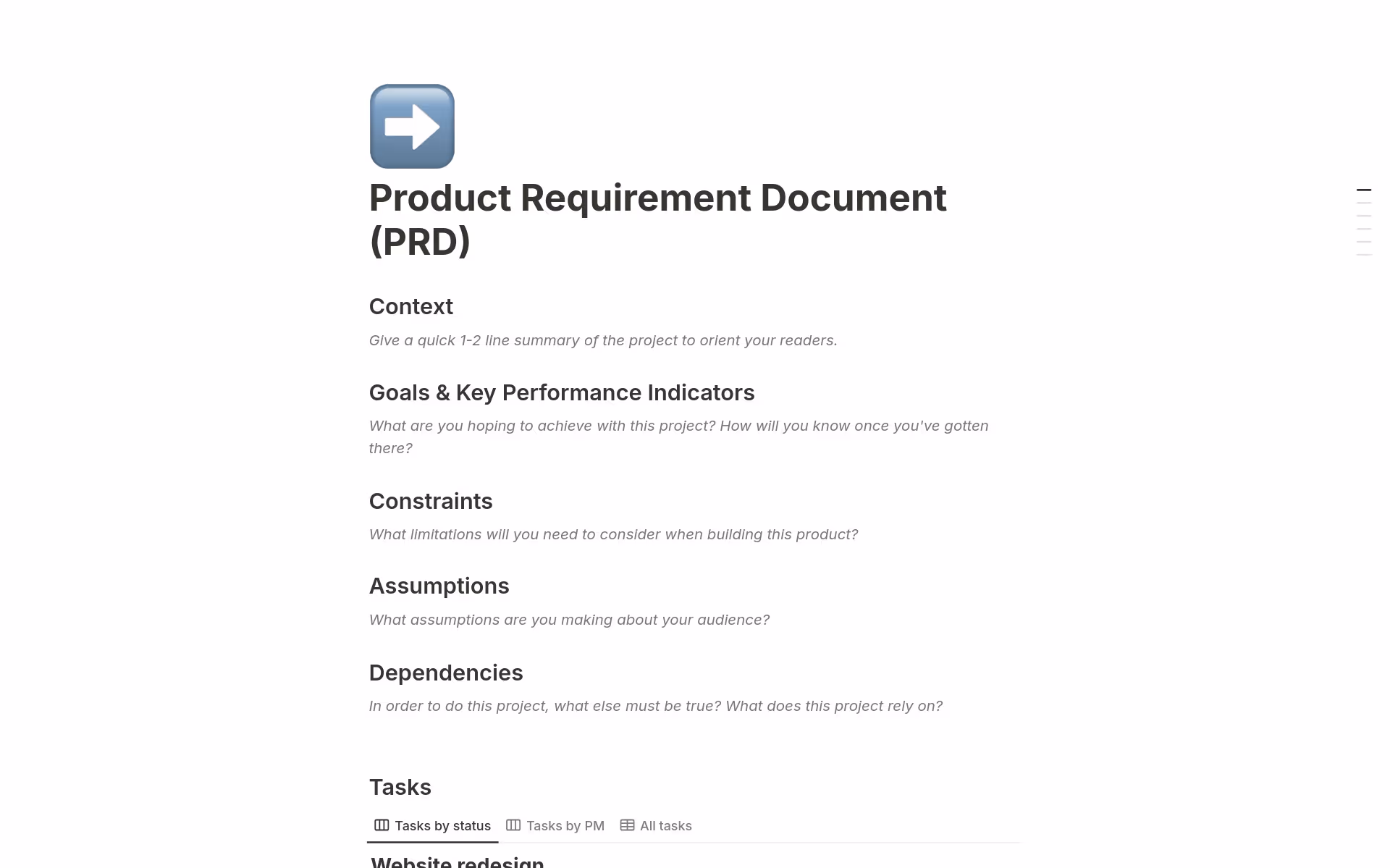 PRD template