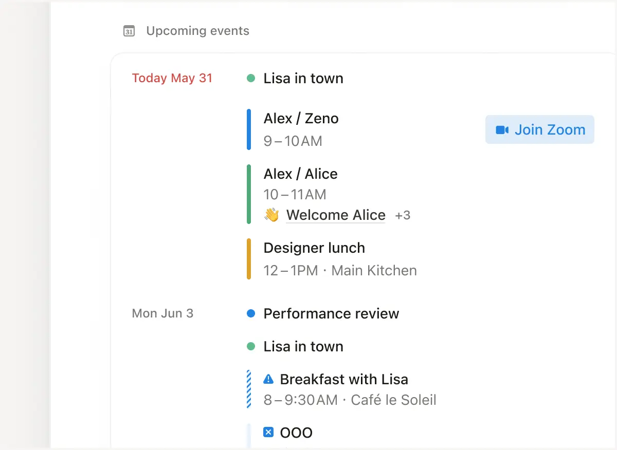 See your day at a glance