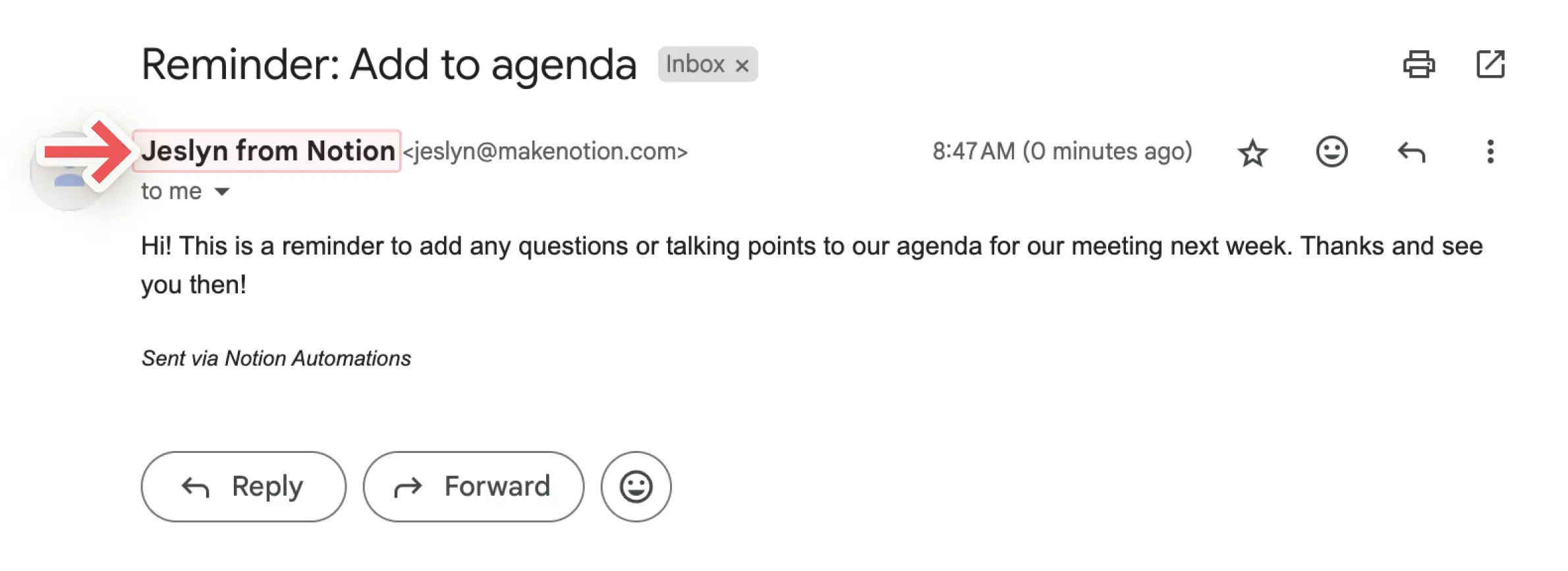 hc: display name for gmail automation