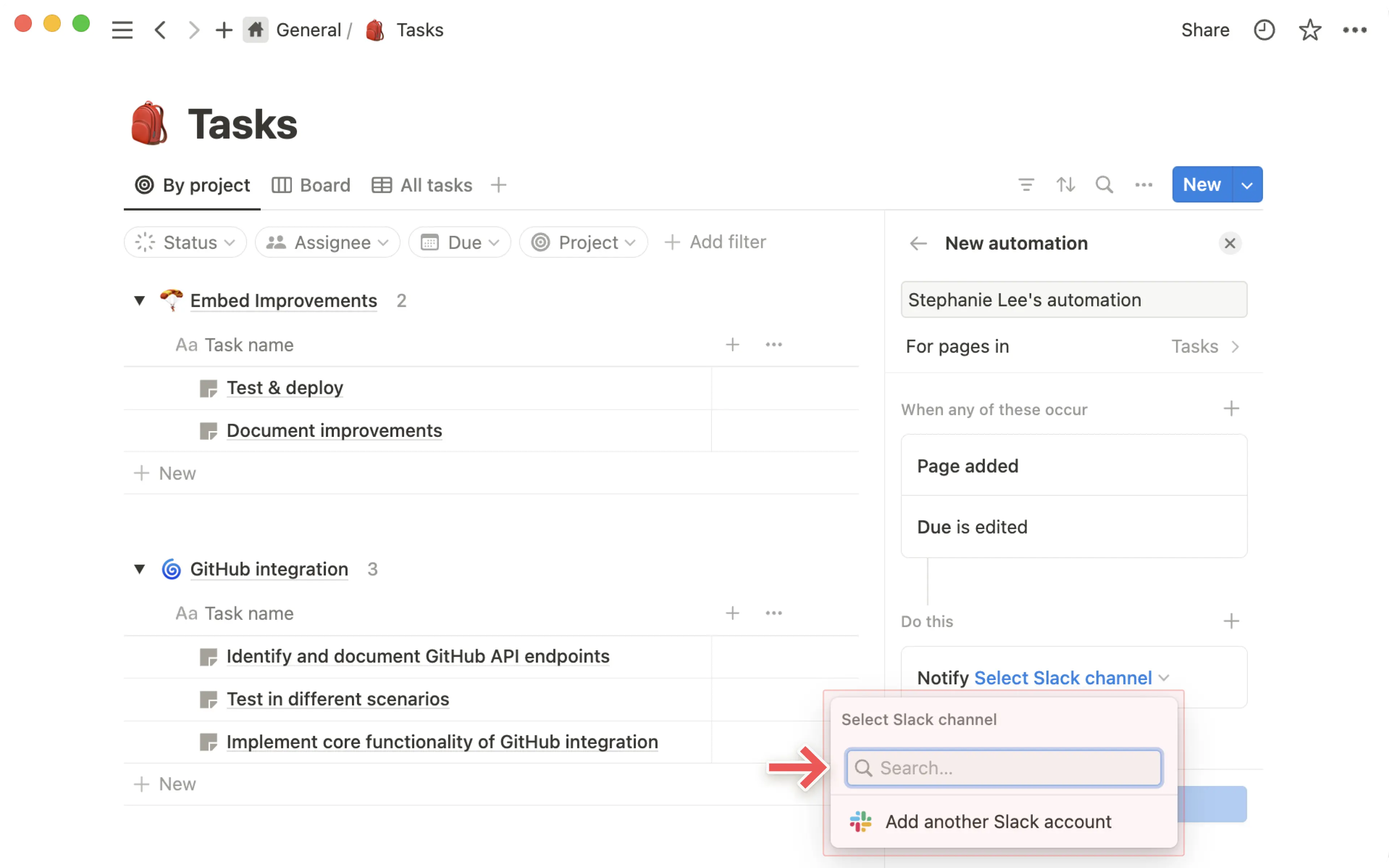 hc: slack db automation
