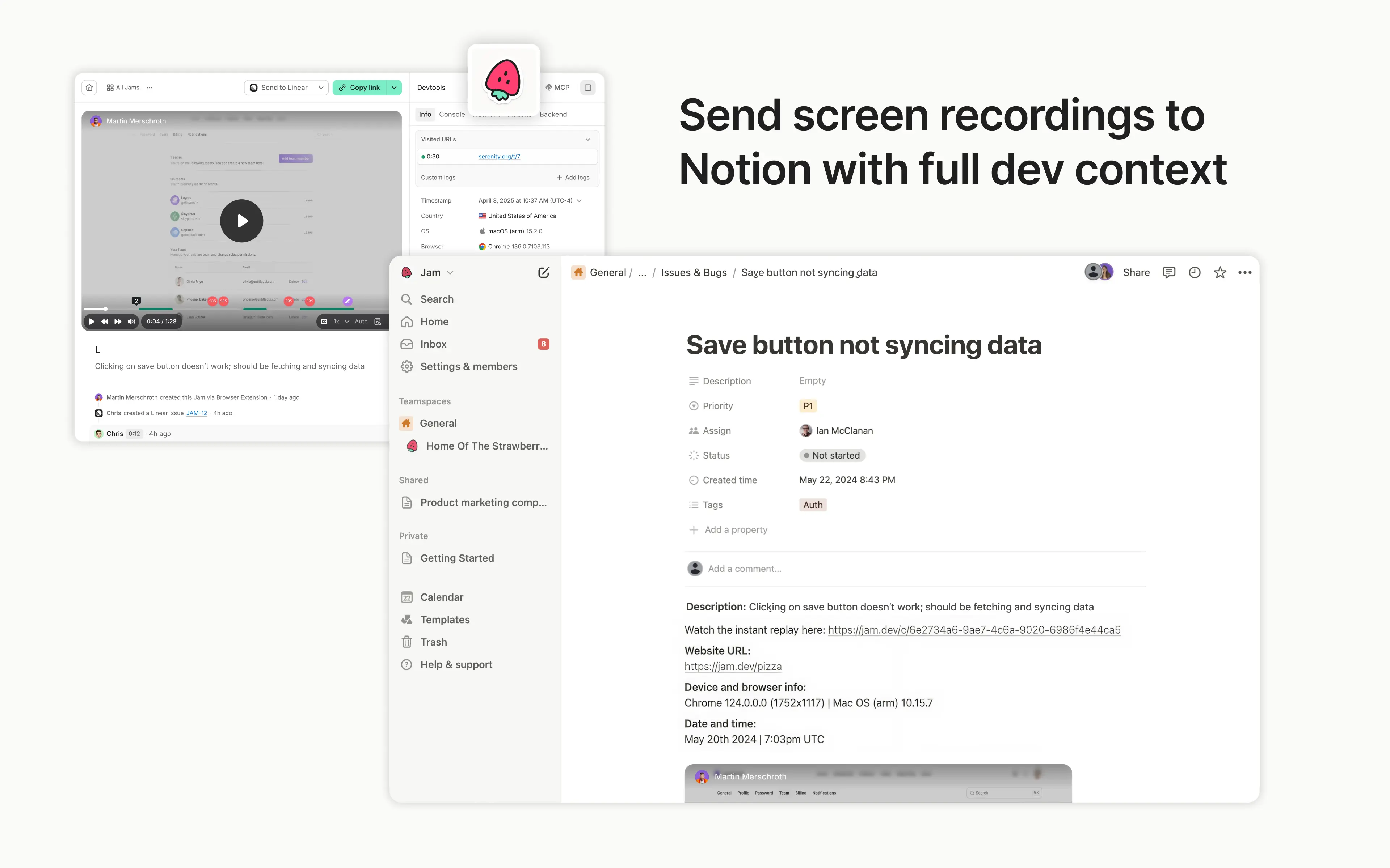 Turn screen recordings into Notion tasks and product notes